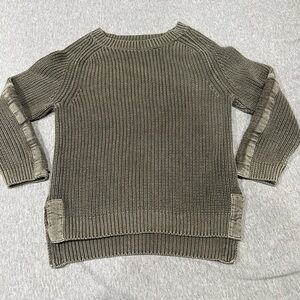 Zara Khaki Crew Neck Sweater